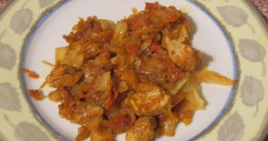 Рецепт Тушеной квашеной капусты с мясом говядины