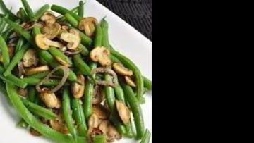 Рецепт Тушеной стручковой фасоли с грибами