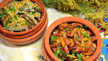 Рецепт Фасоли и печень свиная