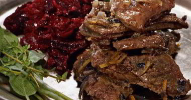 Рецепт Говяжьей печенки с красным луком