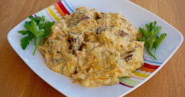 Рецепт Куриной печени в сметанном соусе
