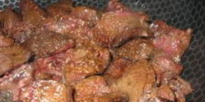 Рецепт печени говяжья, тушенная в сметане