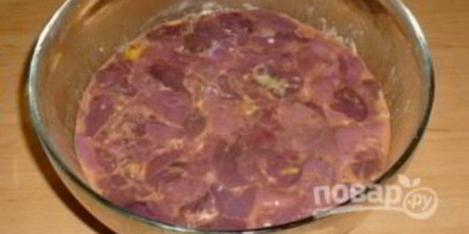 Рецепт печени куриной, жаренной со сметаной