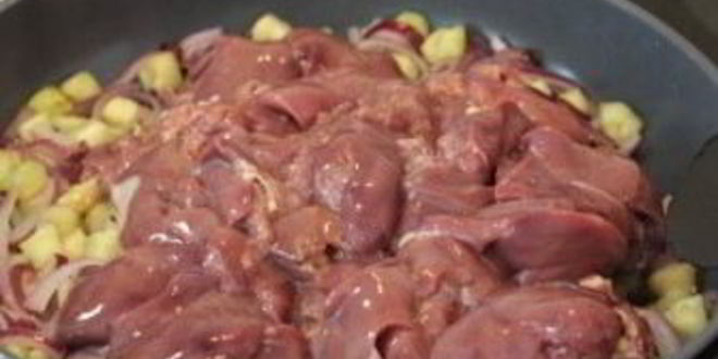 Рецепт печени с овощами