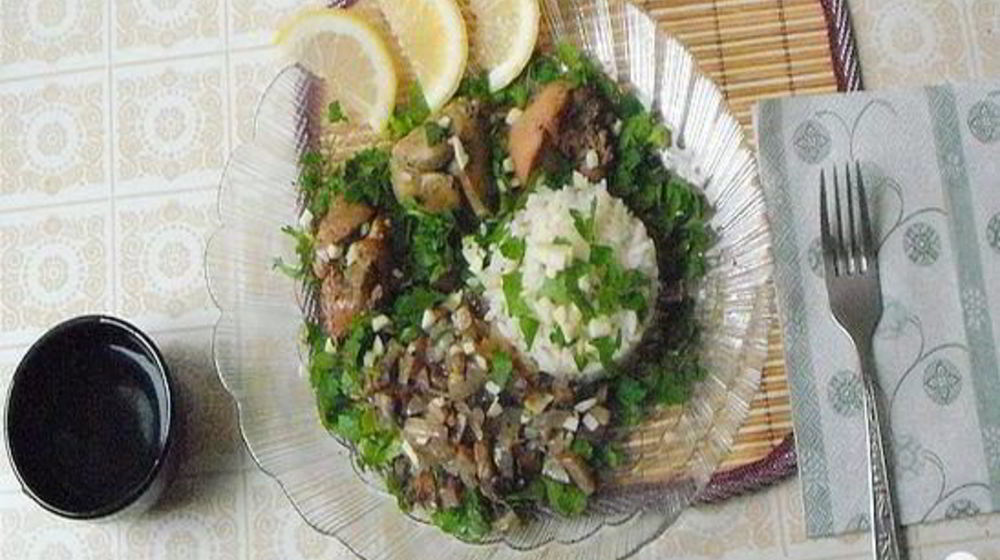 Как приготовить печень с рисом и грибами