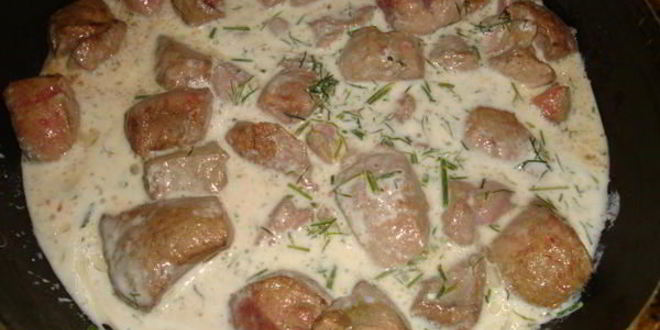 Рецепт печени тушеной