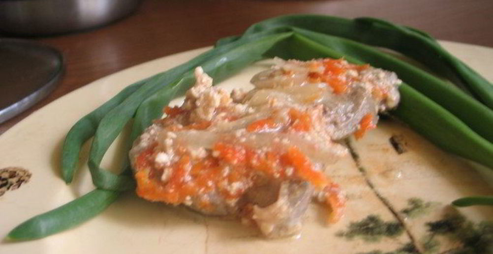 Рецепт говяжью печенку с красным луком