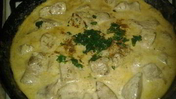 Рецепт Свиной печени в сметане