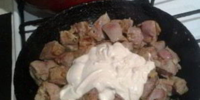 Рецепт свиной печени в сметане