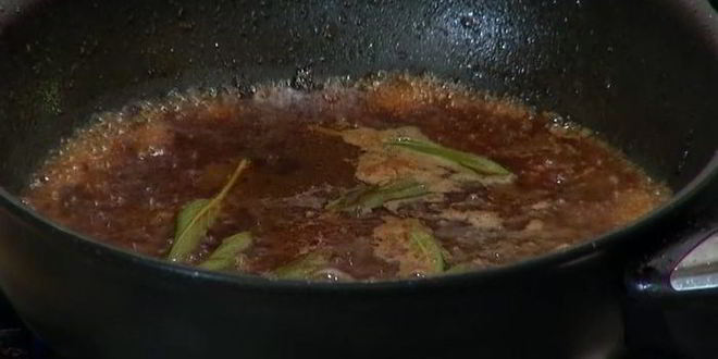 Рецепт телячьей печени в винном соусе с шалфеем