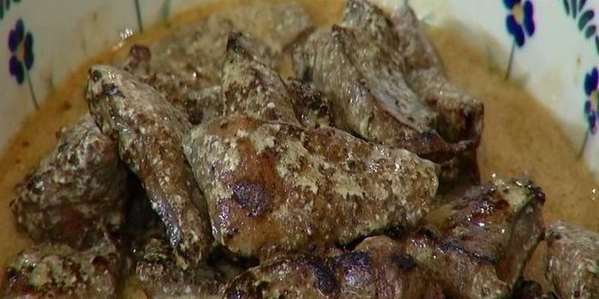Рецепт телячьей печени в винном соусе с шалфеем