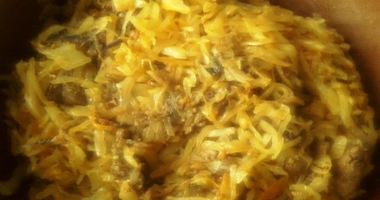 Рецепт Жареной капусты с куриной печенью