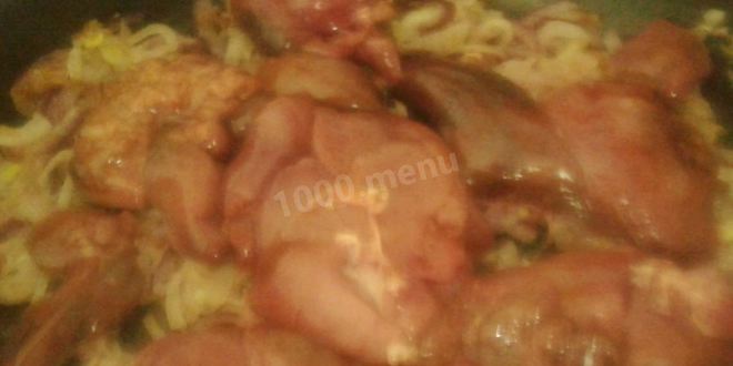 Рецепт жареной капусты с куриной печенью
