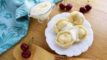 Рецепт Пельменей с вишней и творогом