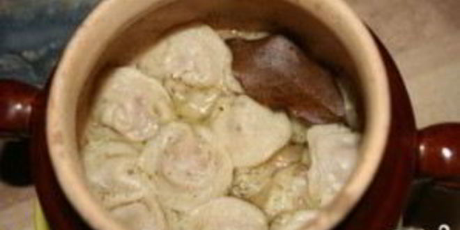 Рецепт пельменей в горшочках в микроволновке