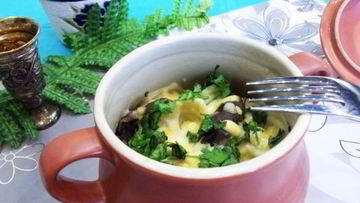 Рецепт Пельменей, запеченных с грибами