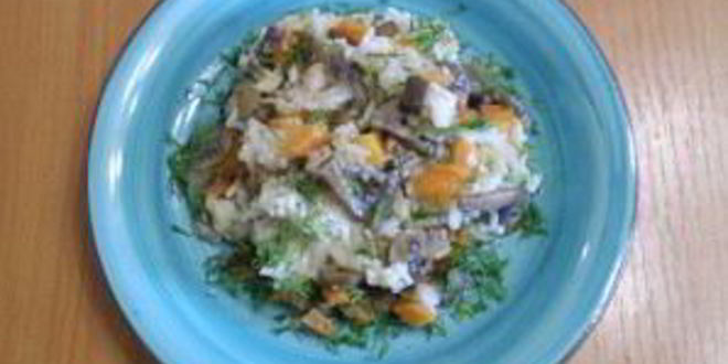 Рецепт овощного плова с грибами