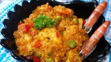 Рецепт Паэльи с курицей и креветками