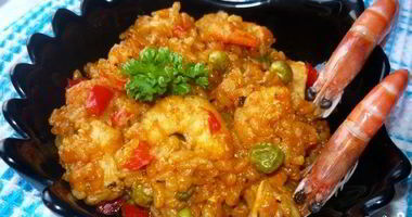 Рецепт Паэльи с курицей и креветками