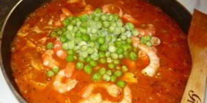 Рецепт паэльи с курицей и креветками
