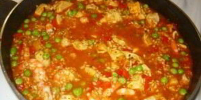Рецепт паэльи с курицей и креветками