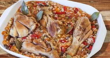 Рецепт Пикантного плова с курицей и баклажанами