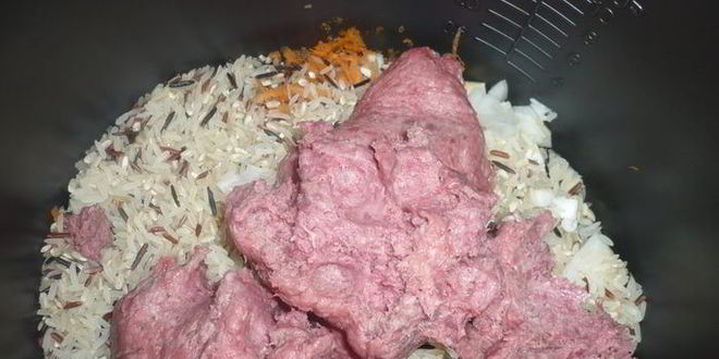 Рецепт плова 4 риса с фаршем из индейки