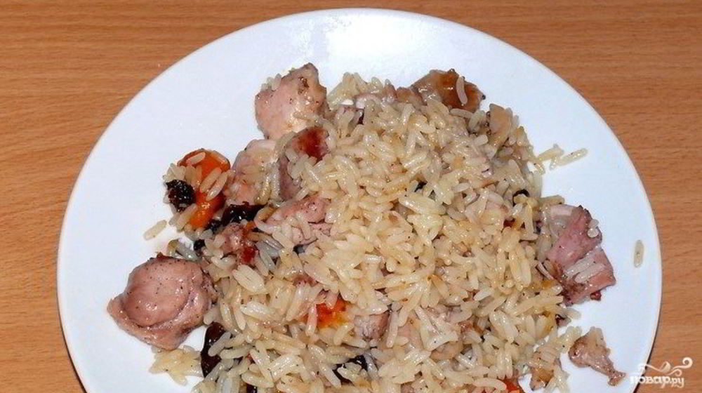 Как приготовить плов с курицей и сухофруктами