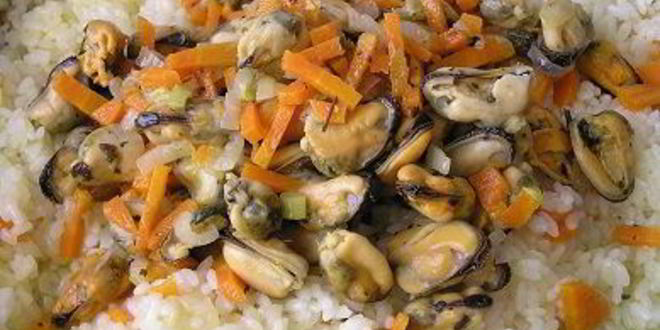 Рецепт плова с мидиями и шалфеем