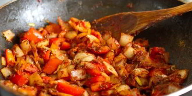 Рецепт мясного рагу из говядины со сладким перцем