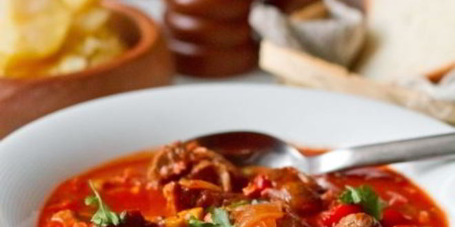 Рецепт мясного рагу из говядины со сладким перцем