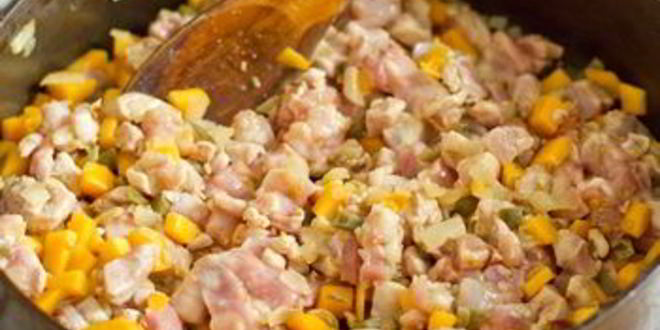 Рецепт острого рагу из курицы с тыквой