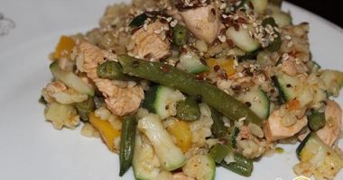 Рецепт Овощного рагу с куриным филе и булгуром