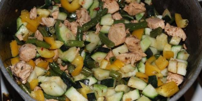 Рецепт овощного рагу с куриным филе и булгуром