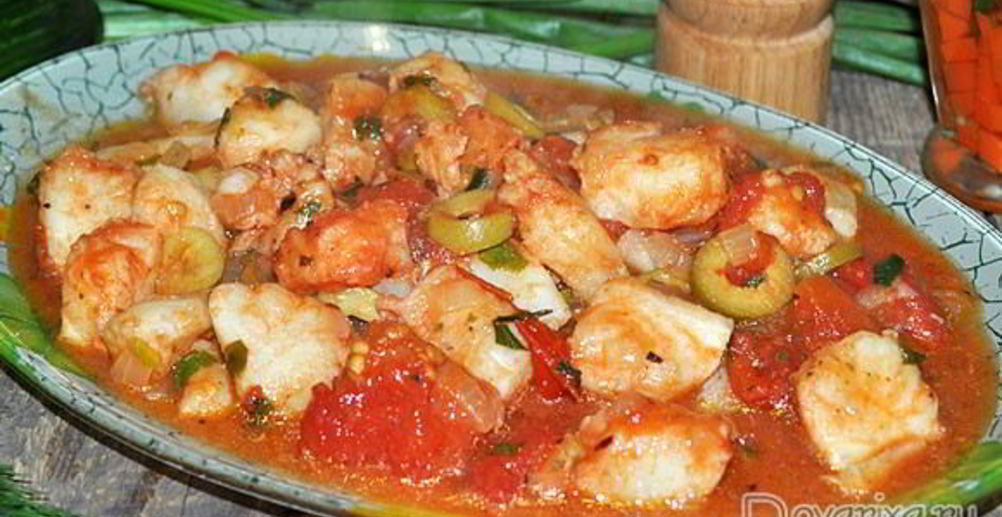 Рецепт филе окуня с сорбетом из брокколи