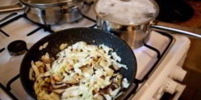 Рецепт рисовой лапши с грибами