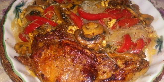 Рецепт рисовой лапши с мясом и овощами