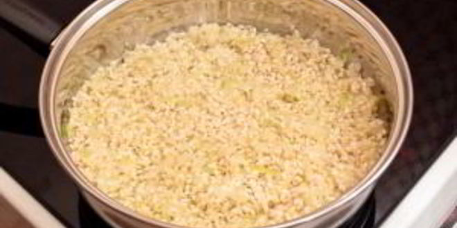 Рецепт ризотто с беконом и болгарским перцем