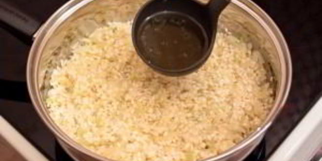 Рецепт ризотто с беконом и болгарским перцем