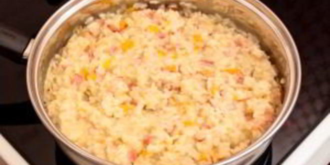 Рецепт ризотто с беконом и болгарским перцем