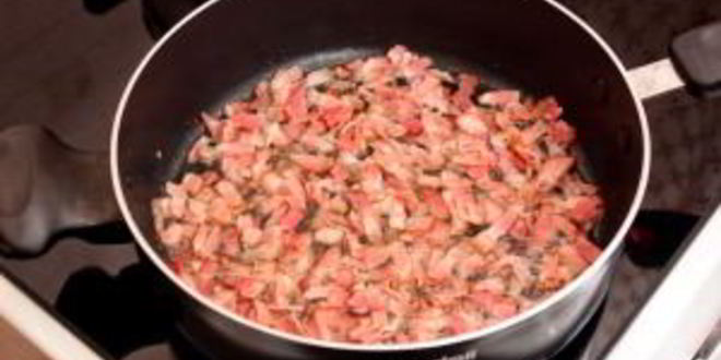 Рецепт ризотто с беконом и болгарским перцем