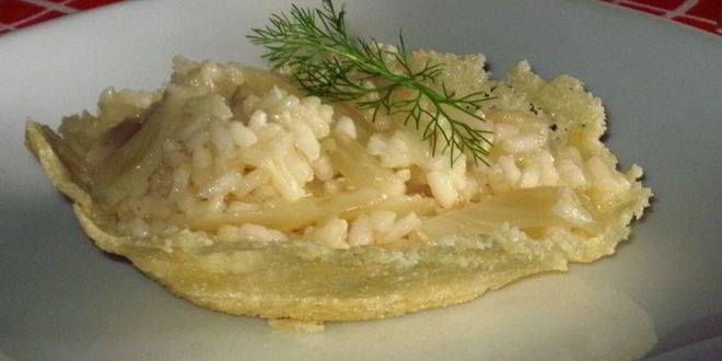 Рецепт ризотто с фенхелем в сырных корзиночках