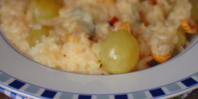 Рецепт ризотто с горгонзолой и виноградом