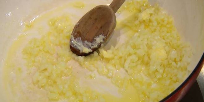 Рецепт ризотто с грибами, капустой кале и беконом