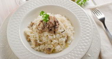 Рецепт Ризотто с куриной печенью и белыми грибами