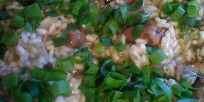 Рецепт ризотто с куриными сердечками