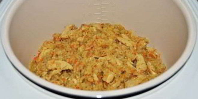 Рецепт ризотто с курицей в мультиварке