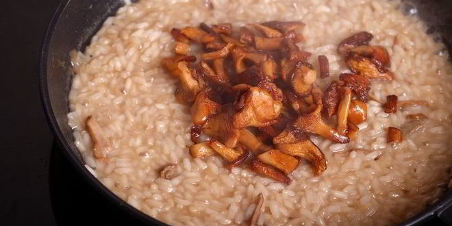 Рецепт ризотто с лисичками