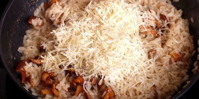 Рецепт ризотто с лисичками