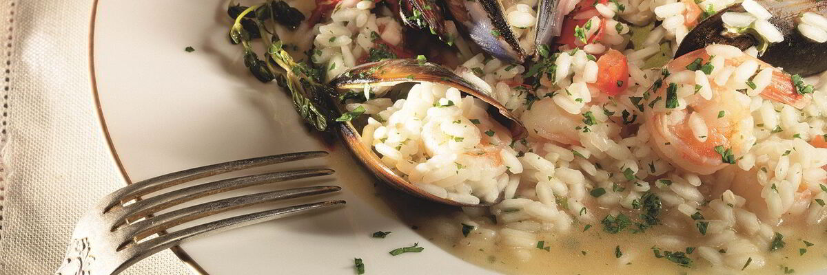 Рецепт Ризотто с мидиями и креветками